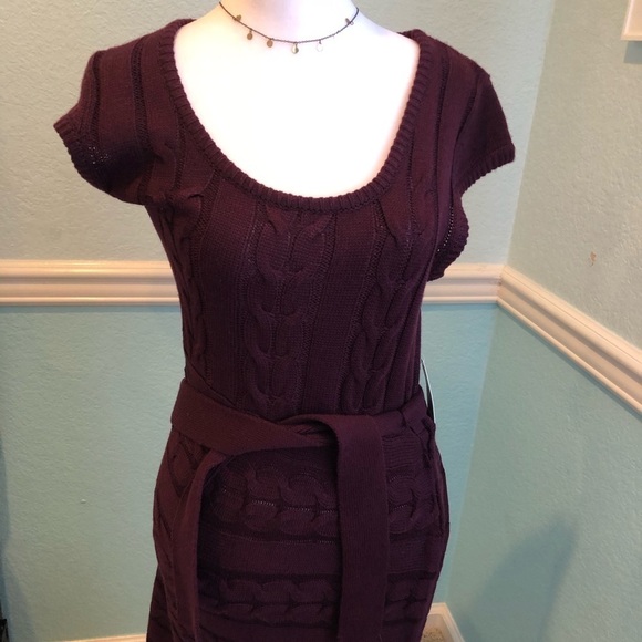 Elegant Maroon Sweater Dress - Picture 1 of 6